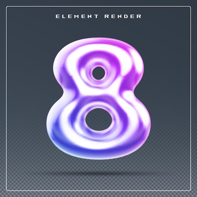 8 Zahlgradient 3D-Rendering