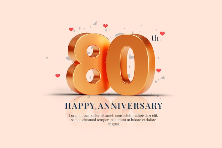 80 Buon Anniversario Celebrazione Design psd