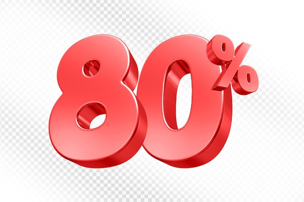 El 80 por ciento de descuento en rojo 3D