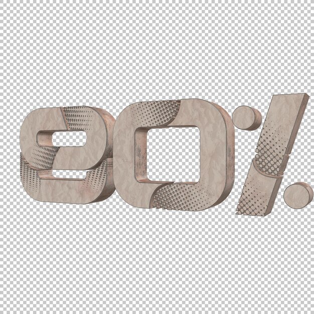 PSD 80 por ciento de renderizado 3d