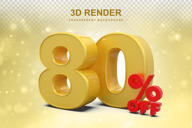 80 por ciento de venta promocional en oro en 3D
