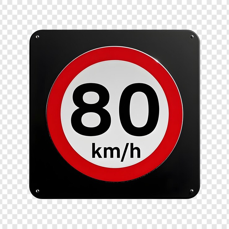 PSD 80 kmh speed limit sign