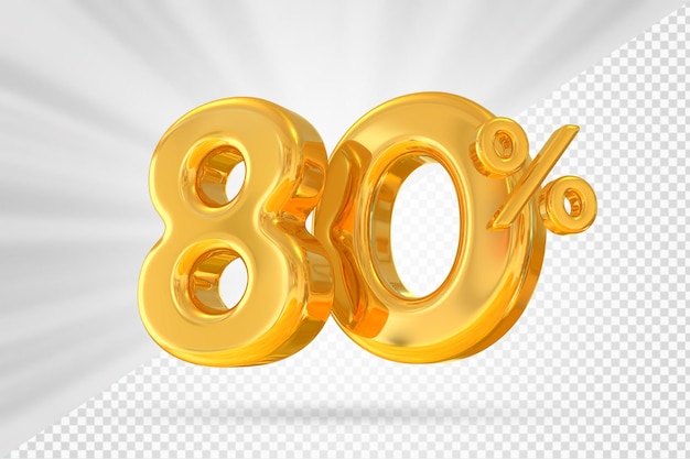 80 per cento di offerta d'oro in 3d