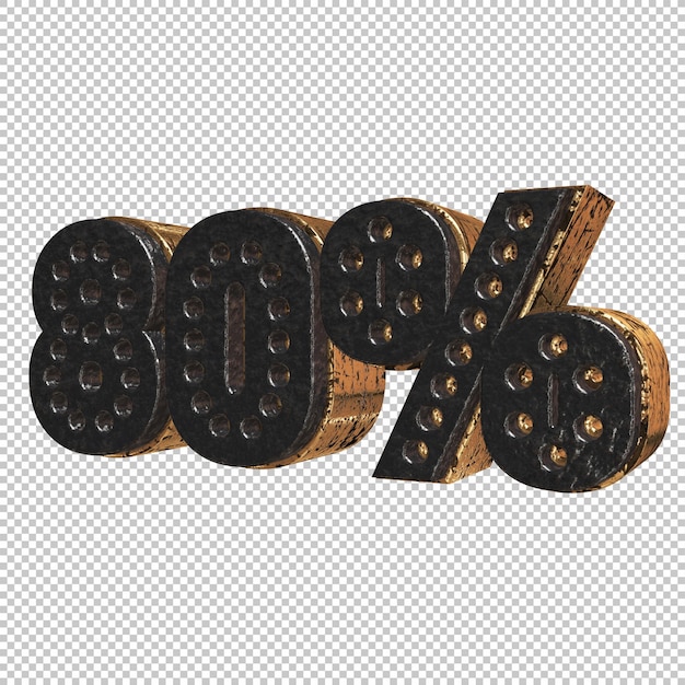 PSD 80 por cento de renderização 3d