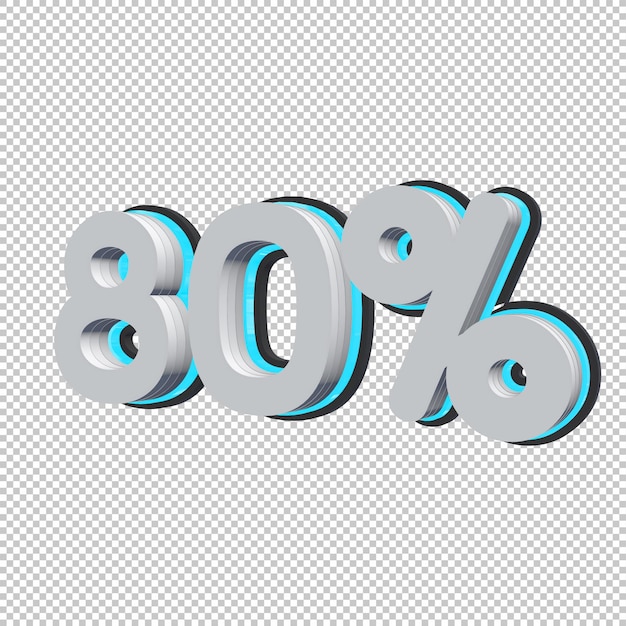 80 por cento de renderização 3D