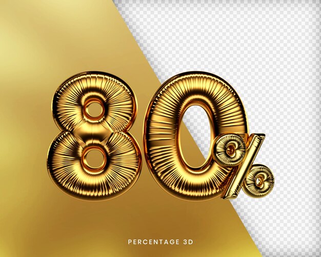80 pour cent d'or 3D Premium PSD