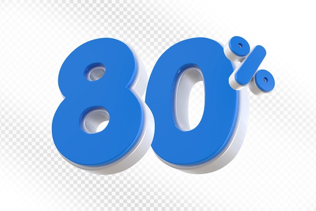 80 Prozent blaues Angebot in 3D