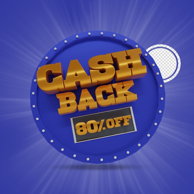 80 Prozent Cash Back 3D-Rendering