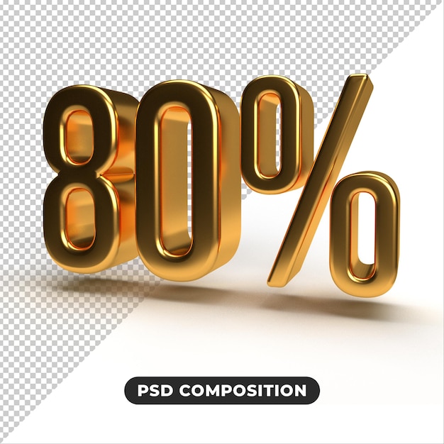 80 prozent sonderangebot rabatt hintergrund für social media promotion poster 3d-rendering