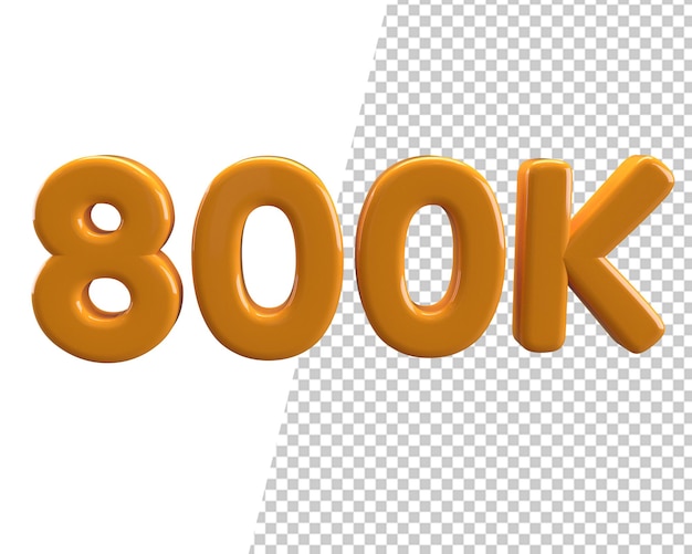 800k seguidores render 3d