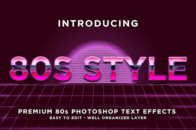 80er jahre pink style text effekte vorlagen