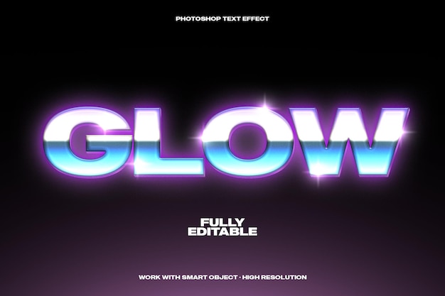 80s Chrome Gradient PSD Text-Effekt, der in Photoshop bearbeitet werden kann