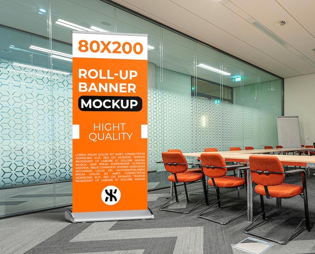 80x200 Mockup de pancartas enrollables