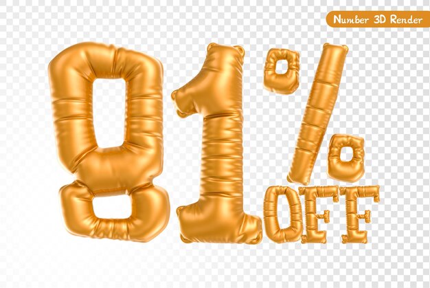 81 Off Nummer Gold 3D-Rendering