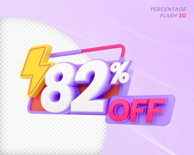 82 Prozent Rabatt mit Flash-Element 3D Render Premium PSD
