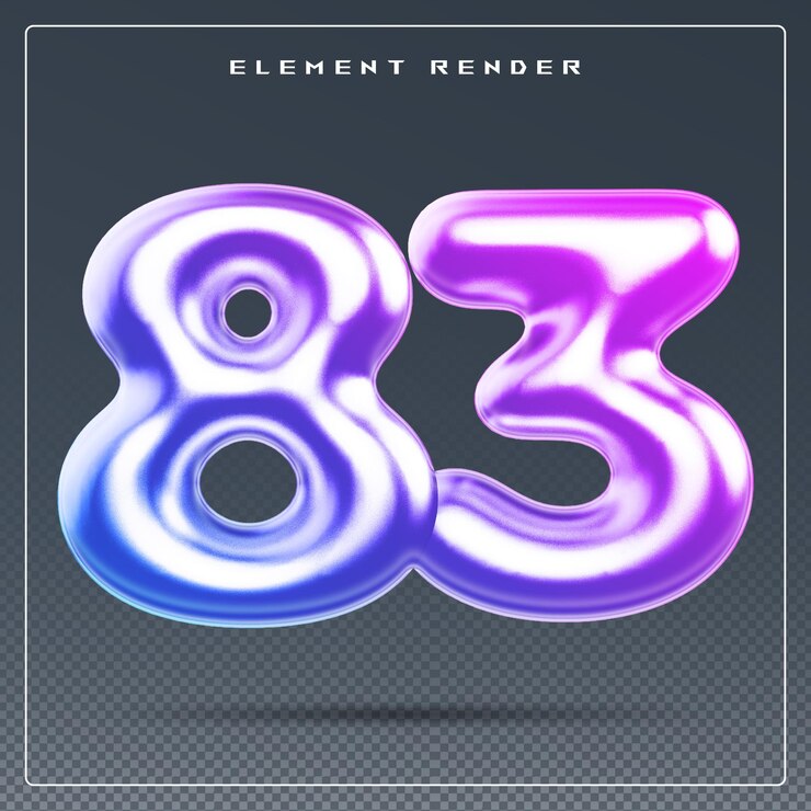 PSD 83 gradiente numérico renderizado en 3d