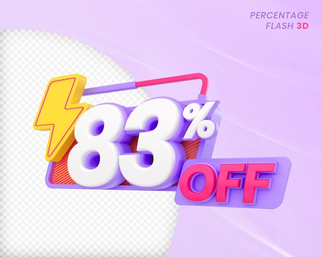 83% de réduction avec l'élément flash Rendu 3D PSD Premium