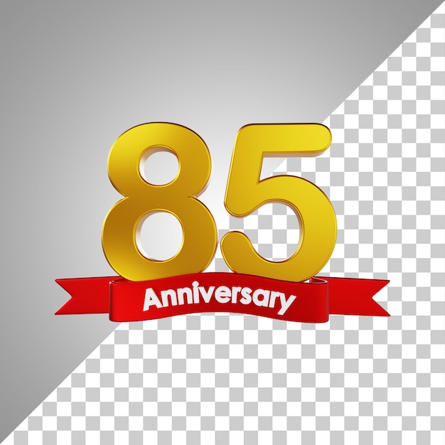 85 años feliz aniversario número 3D Rendering