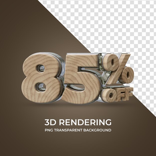 85 por ciento de descuento en renderizado 3d estilo de madera de fondo transparente aislado