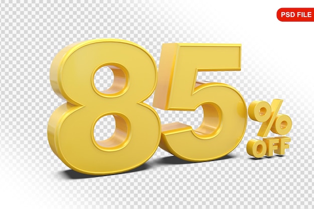 85 por ciento de oferta de oro en 3d