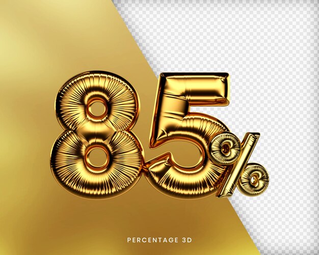 85 por ciento de oro 3D Premium PSD