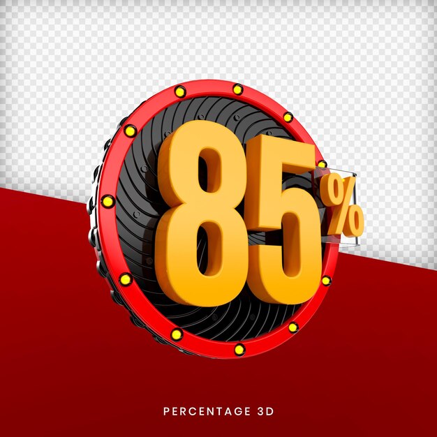 85 Pourcentage De Rendu 3d Premium Psd