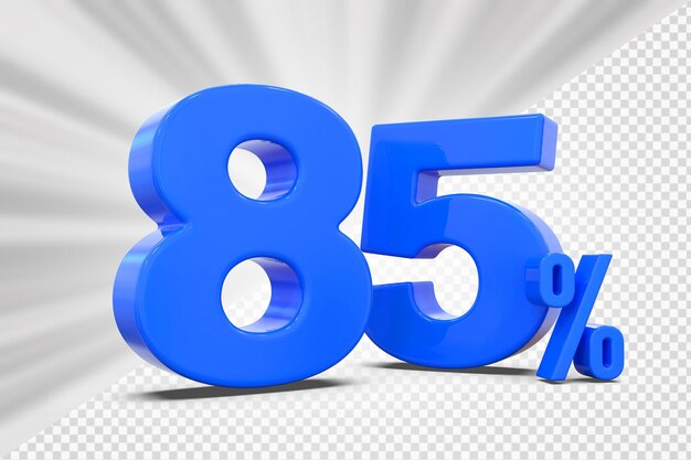 85 Prozent blaues Angebot in 3D