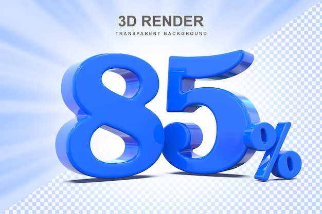 85 Prozent blaues Angebot in 3D