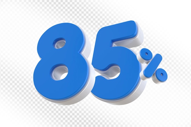 85 Prozent blaues Angebot in 3D