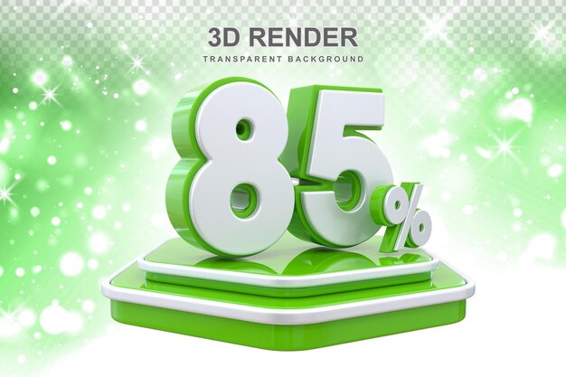 85 Prozent Promotion Podium 3D-Rendering