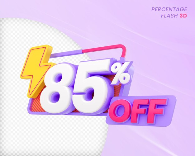 85 Prozent Rabatt mit Flash-Element 3D Render Premium PSD