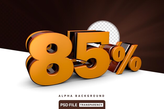 85 % Rabatt auf 3D-Gold-Zeichen auf durchsichtigem Hintergrund