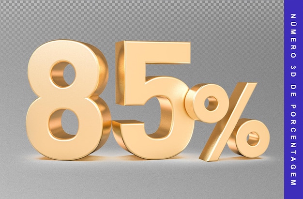 85 Zahlenprozent 3D Gold