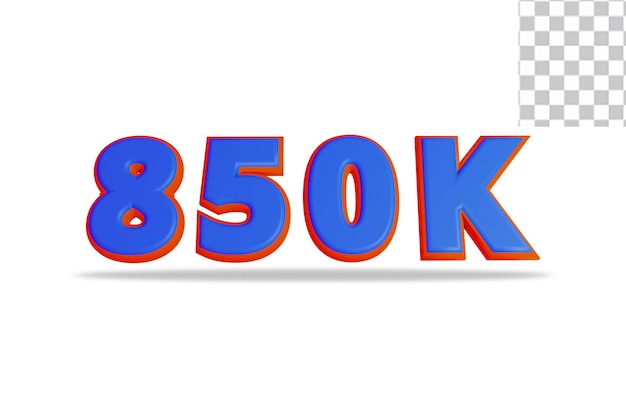 850k follower 3d rendering texts effect