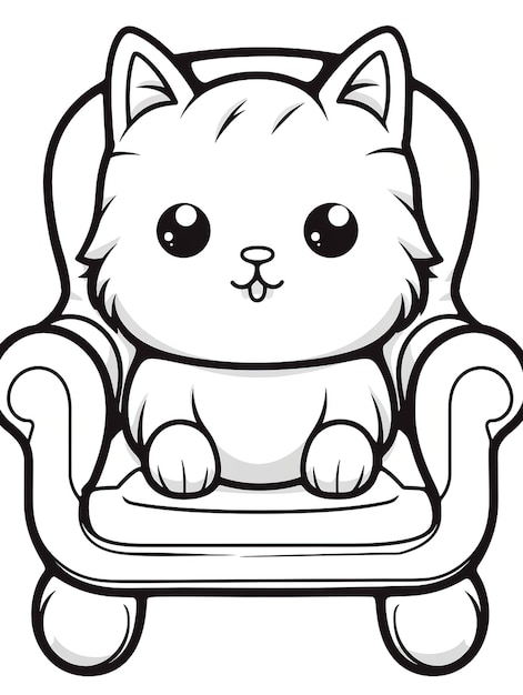 PSD 8k livro colorido transparente eps estilo kawaii gato em uma cadeira ar 34 uplight q 1 v 51
