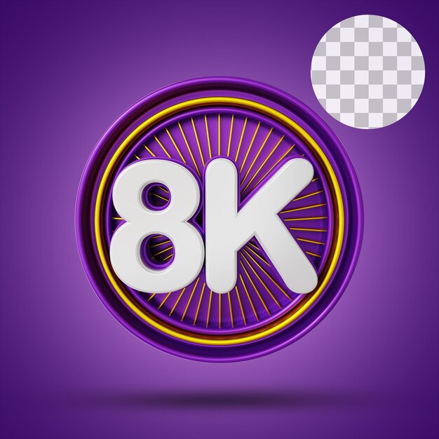 8k numeric with stage 3d Rendering