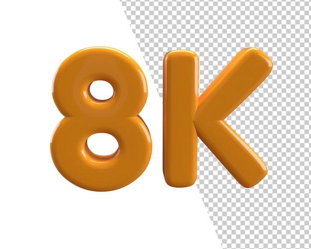 8k seguidores renderização 3d