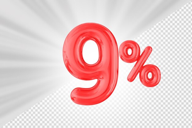 9 por ciento globo rojo