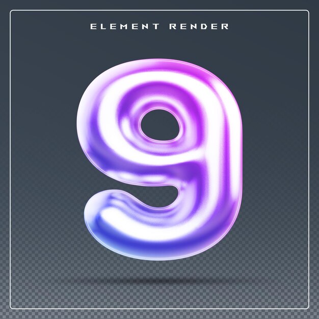 9 gradient numérique rendu en 3D