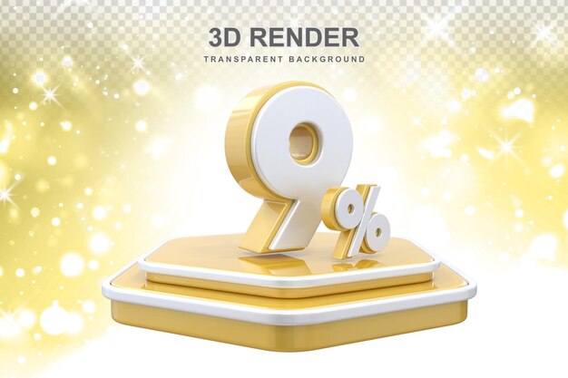 9 Prozent Promotion Podium 3D-Rendering