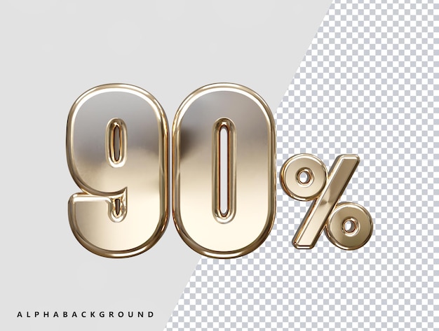 90 por ciento de descuento en el efecto de texto vectorial de renderización 3D de oro