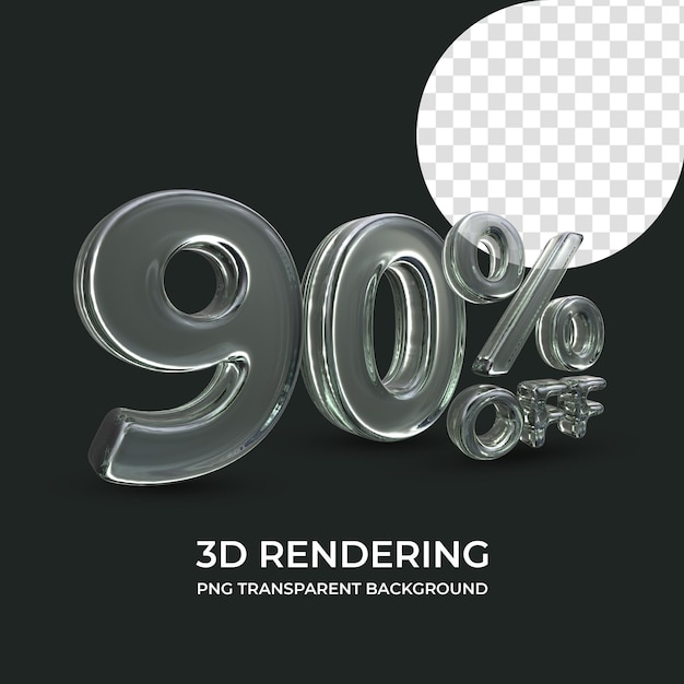 90 por ciento de descuento en renderizado 3d fondo transparente aislado