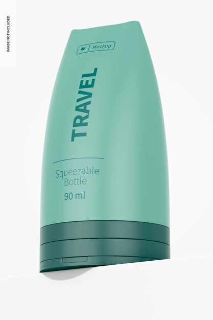 90 ml silikon travel squeezable bottle mockup, auf podium