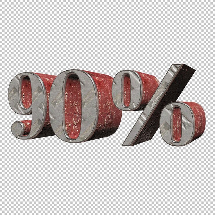 90 percento di rendering 3d