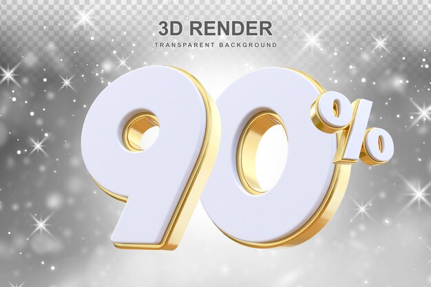 90 prozent gold-promotion im verkauf 3d-render