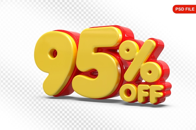 90 Prozent Rotes Angebot in 3D