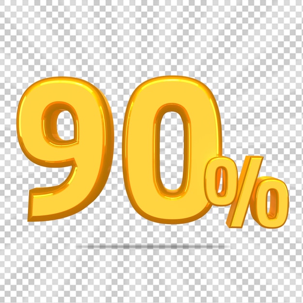 90 Prozent Verkauf neunzig Rabatt-Symbol 3D-Angebotsschild