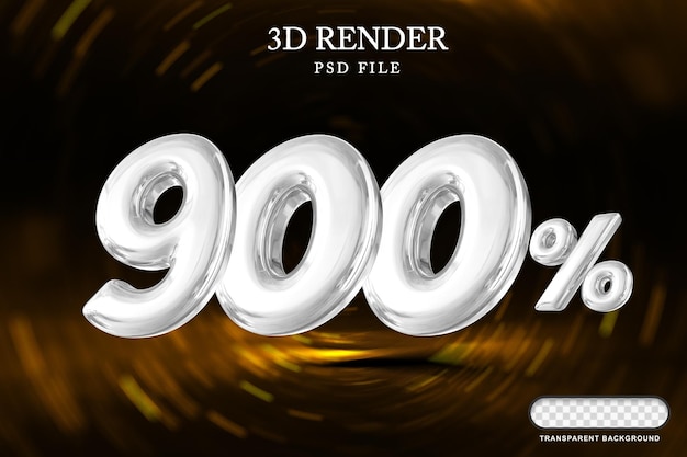 900 por ciento de descuento Número de plata en 3D
