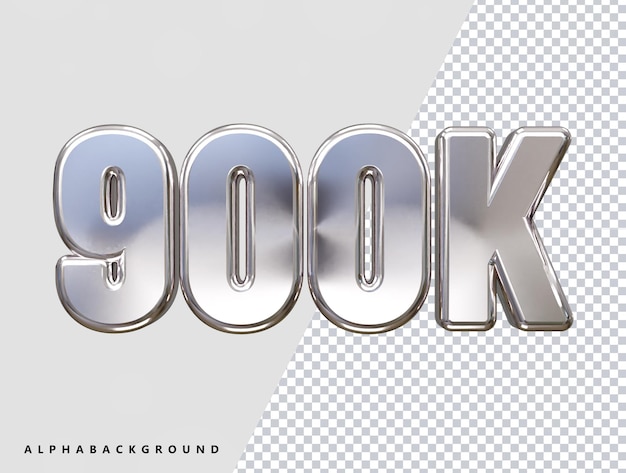 900K rendering 3d effetto testo vettore trasparente