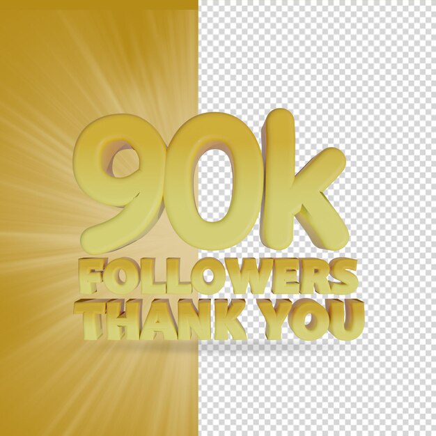 90k Follower 3D-Renderings isoliert